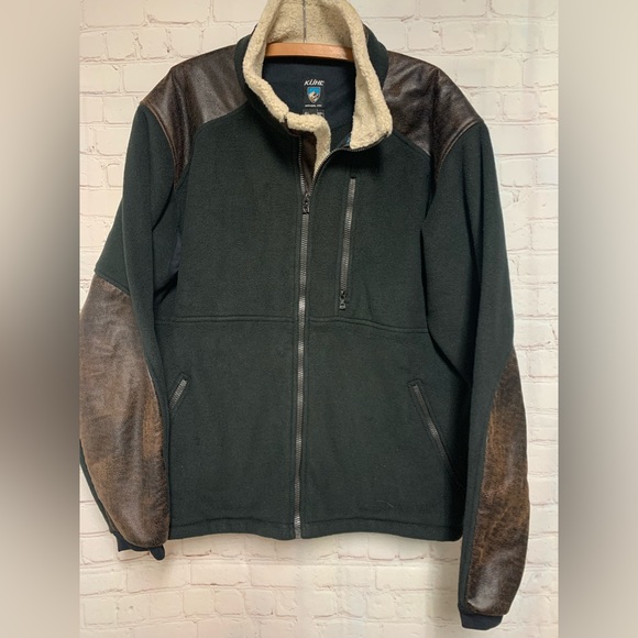 Kuhl Other - Kuhl Apenwurxs Fleece Faux Distressed Leather Jacket Size L 50”